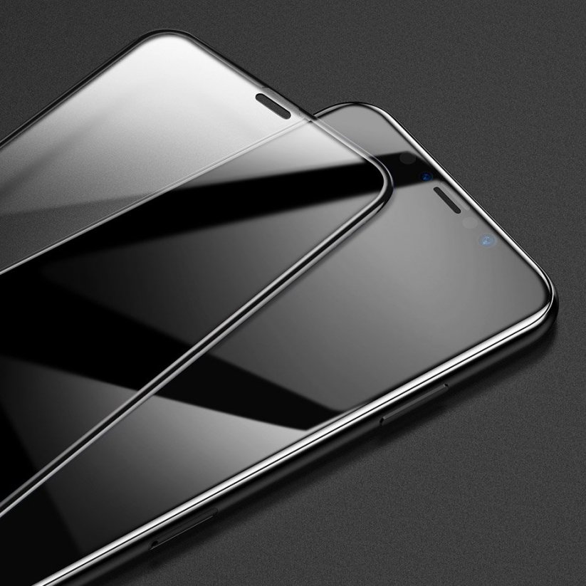 BASEUS SGAPIPH58S-KC01 Ochranné sklo 3D FULL-COVER 0.3mm pro iPhone X/XS/11 Pro, montážní rámeček, 2ks