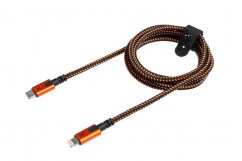 XTORM CXX003 Extreme Ultra odolný datový a nabíjecí kabel USB-C/Lightning MFi 60W, 1,5m, černo-oranžový
