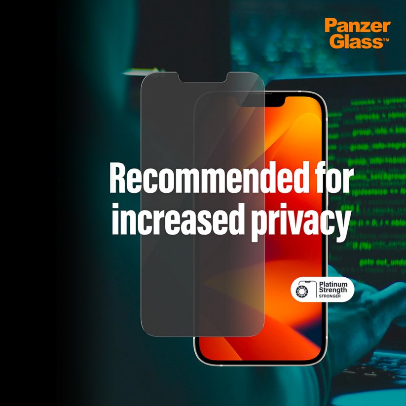 PANZERGLASS Ochranné sklo 2.5D STANDARD 0.4mm pro iPhone 13/13 Pro/14, AntiBacterial, Privacy