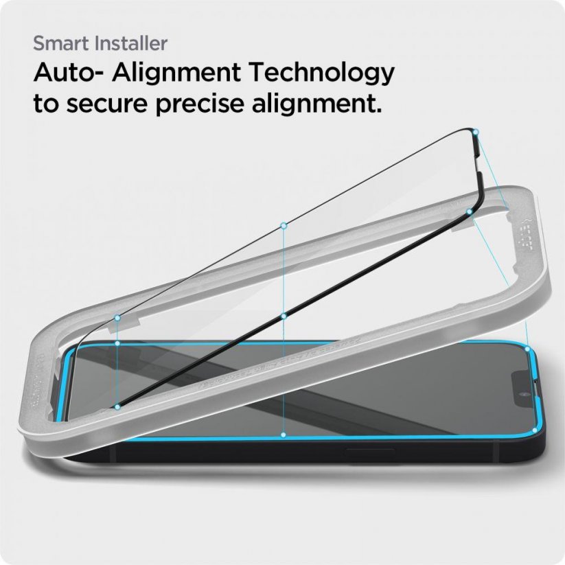SPIGEN AlignMaster Ochranné sklo 2.5D FULL-COVER 0.3mm pro iPhone 13 Mini, montážní rámeček