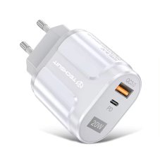 TECHSUIT CHPD038 Quick Charge + PD Nabíječka 2v1 (USB, USB-C) s výkonem 20W, bílá