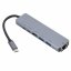ESTUFF ES623012 Multi USB-C hub 6v1 (HDMI, 2x USB, 2x USB-C, RJ45), napájení až 87W, Space Grey