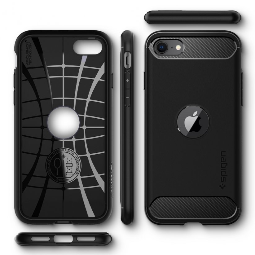SPIGEN Rugged Armor Odolný kryt pro iPhone SE 2020/2022, černý