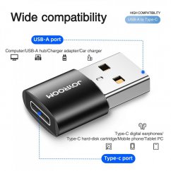 JOYROOM S-H152 Datová a nabíjecí redukce OTG USB-A na USB-C, hliníková, černá, 2ks