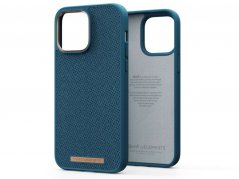 NJORD Fabric Tonal Odolný kryt s textilními zády pro iPhone 14 Pro Max, modrý